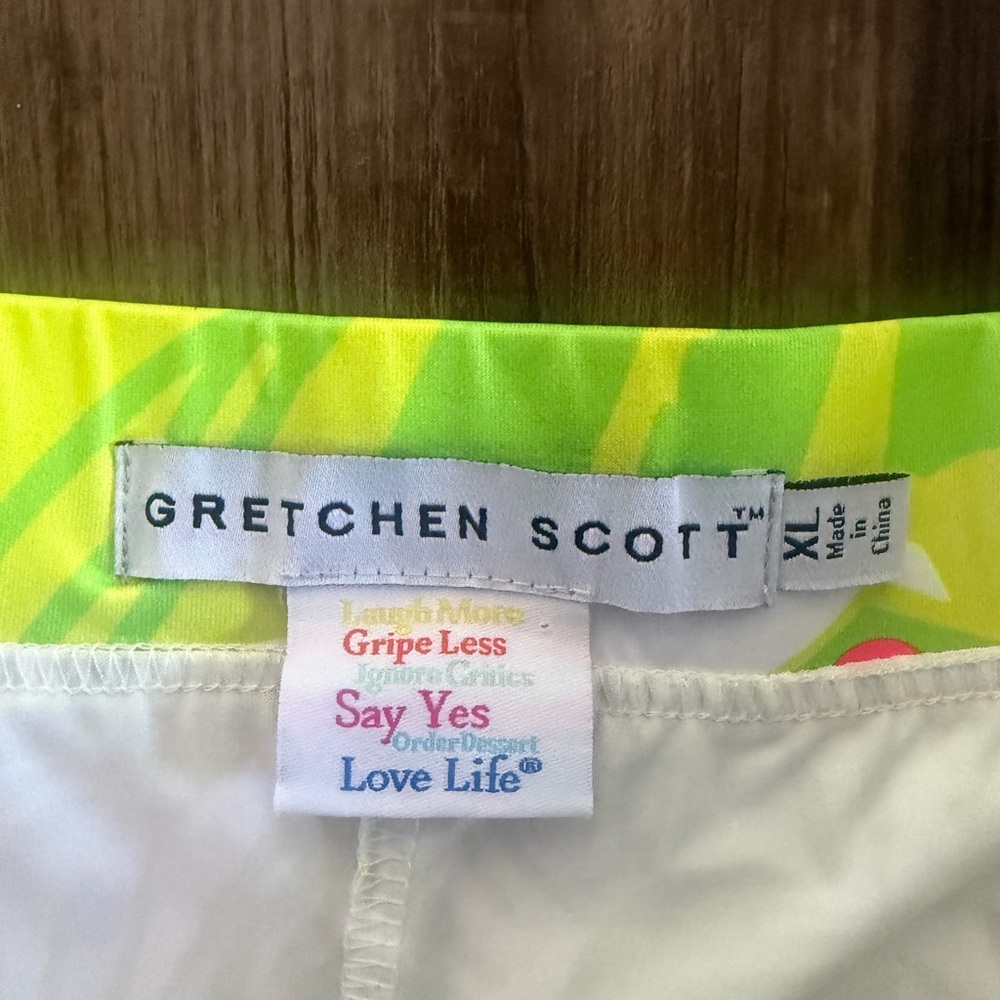 Like New Gretchen Scott XL Tropical Print Skort in Pink, Lime & White - Picture 2 of 4